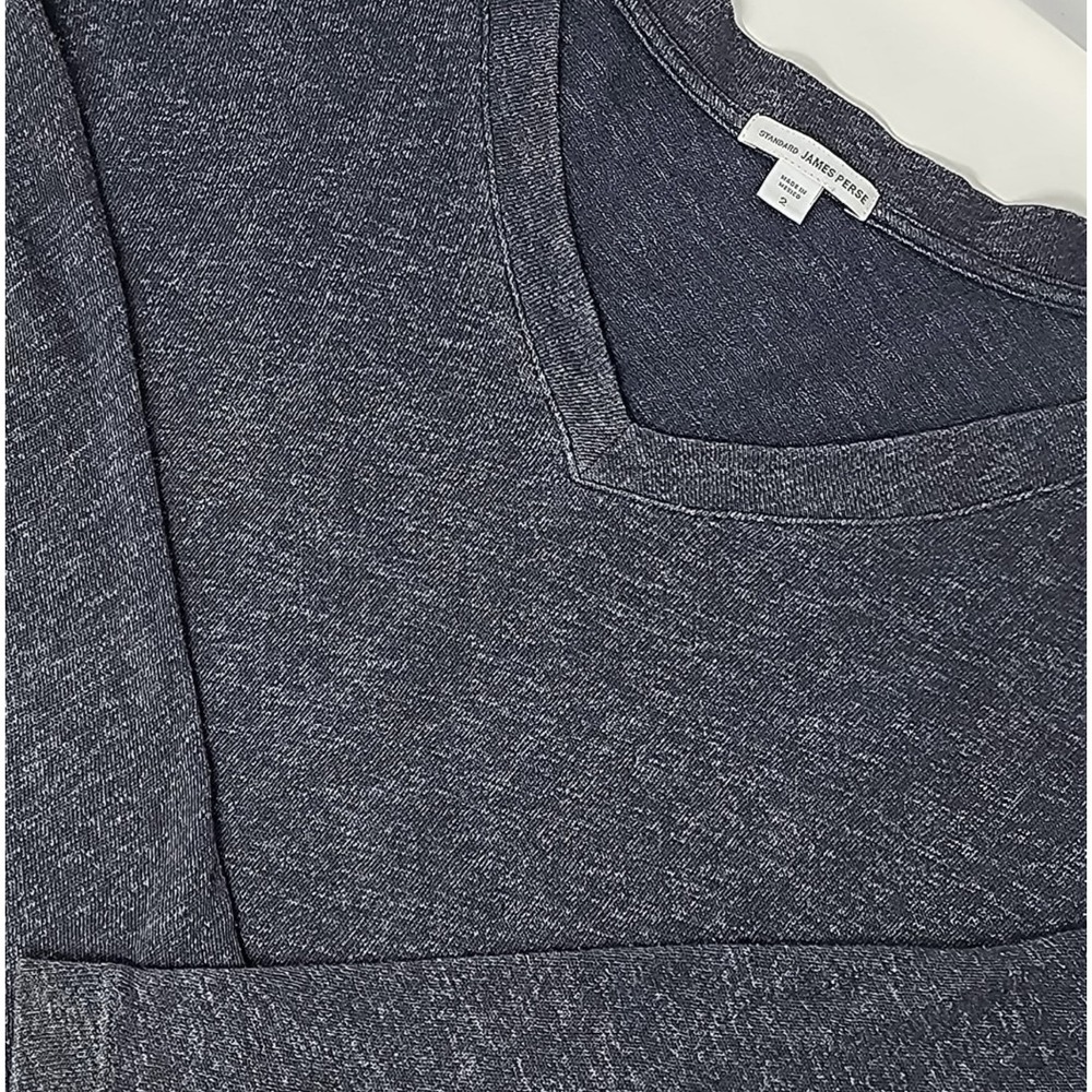 James Perse Sweater Women's Size 2 Medium Gray Long Sleeve V-Neck‎ Pullover READ
